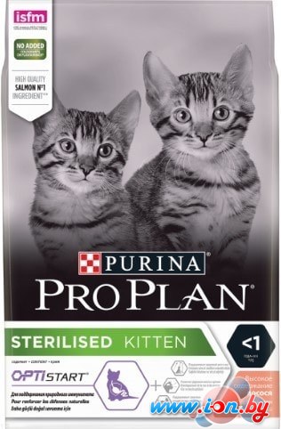 Сухой корм для кошек Pro Plan Sterilised Kitten OptiStart с лососем 3 кг в Могилёве