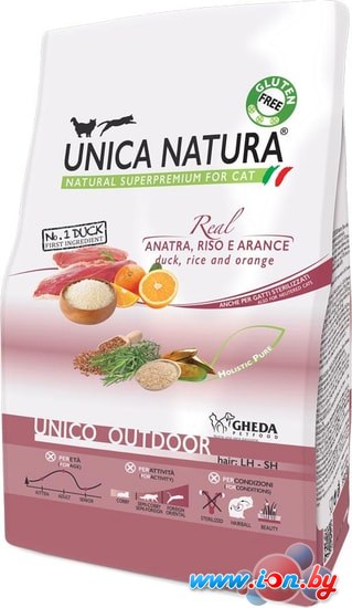 Сухой корм для кошек Unica Natura Unico Outdoor с уткой, рисом и апельсином 1.5 кг в Бресте