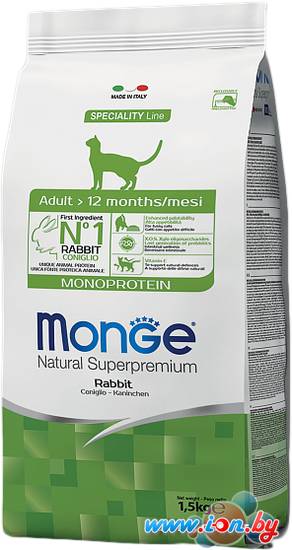 Сухой корм для кошек Monge Monoprotein Adult Rabbit 10 кг в Могилёве