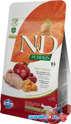 Сухой корм для кошек Farmina N&D Pumpkin Grain Free Quail & Pomegranate Adult Neutered 0.3 кг в Бресте