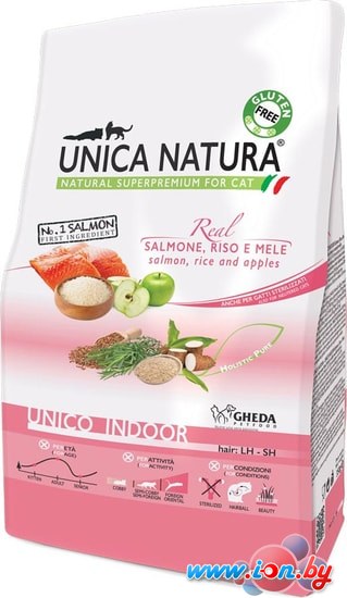 Сухой корм для кошек Unica Natura Unico Indoor с лососем, рисом и яблоком 350 г в Бресте