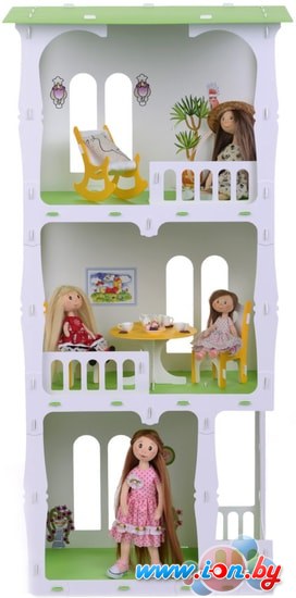 Кукольный домик Krasatoys Дом Жасмин с мебелью 000275 (белый/салатовый) в Бресте