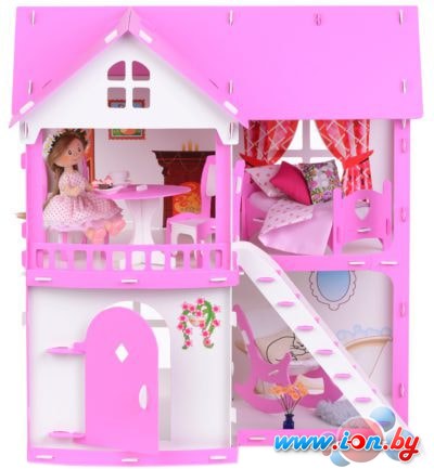 Кукольный домик Krasatoys Светлана с мебелью 000250 (белый/розовый) в Бресте