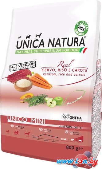 Сухой корм для собак Unica Natura Unico Mini с олениной, рисом и морковью 800 г в Могилёве