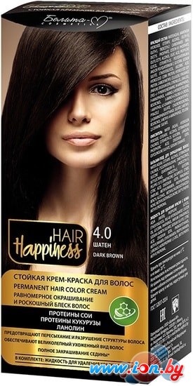 Крем-краска для волос Белита-М Hair Happiness Стойкая 4.0 шатен в Могилёве