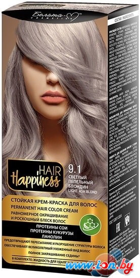 Крем-краска для волос Белита-М Hair Happiness Стойкая 9.1 светлый пепельный блондин в Могилёве