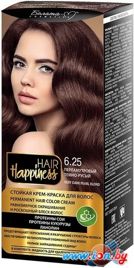 Крем-краска для волос Белита-М Hair Happiness Стойкая 6.25 перламутровый темно-русый в Могилёве