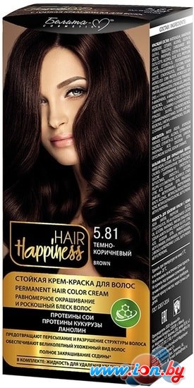 Крем-краска для волос Белита-М Hair Happiness Стойкая 5.81 темно-коричневый в Могилёве