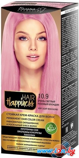 Крем-краска для волос Белита-М Hair Happiness Стойкая 10.9 очень светлый розовый блондин в Могилёве