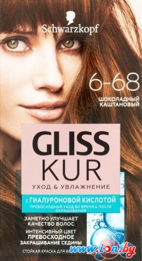 Крем-краска для волос Gliss Kur Уход и увлажнение 6-68 шоколадный каштановый в Могилёве