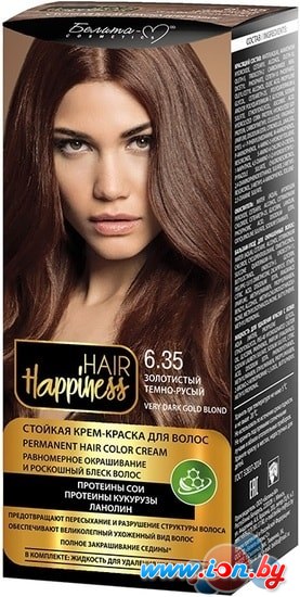 Крем-краска для волос Белита-М Hair Happiness Стойкая 6.35 золотистый темно-русый в Могилёве