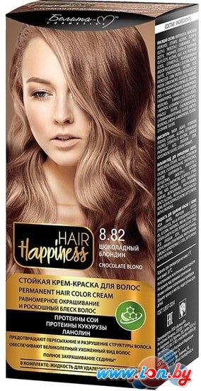 Крем-краска для волос Белита-М Hair Happiness Стойкая 8.82 шоколадный блондин в Бресте