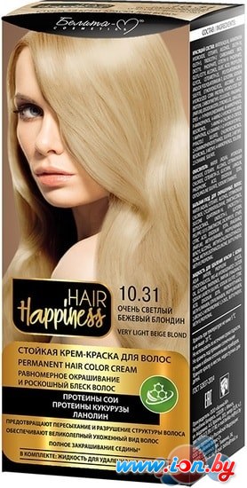 Крем-краска для волос Белита-М Hair Happiness Стойкая 10.31 очень светлый бежевый блондин в Могилёве