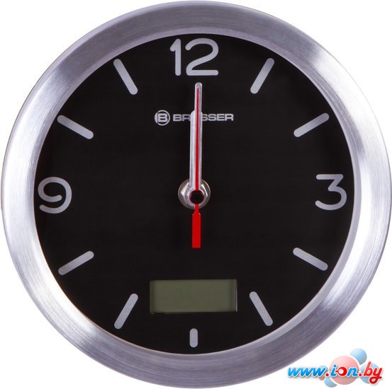 Настенные часы Bresser MyTime Bath RC (черный/серебристый) в Могилёве