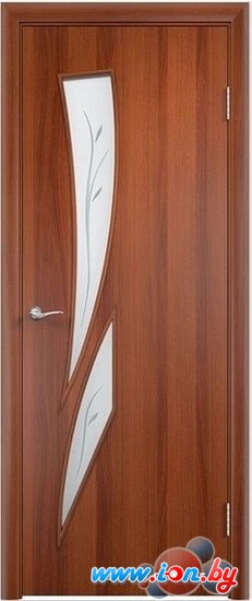 Межкомнатная дверь Юркас С2 ДО (Ф)(Ю) 60 см (итальянский орех/матовое с фьюзингом) в Бресте