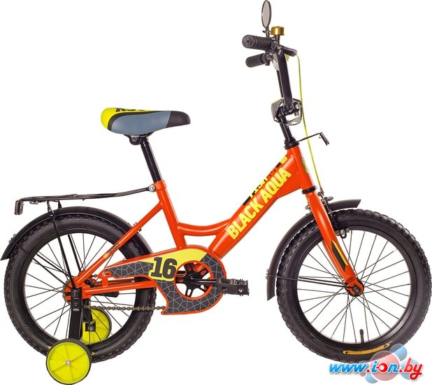 Детский велосипед Black Aqua Fishka Matt 18 KG1827 со светящимися колесами (оранжевый неон) в Бресте