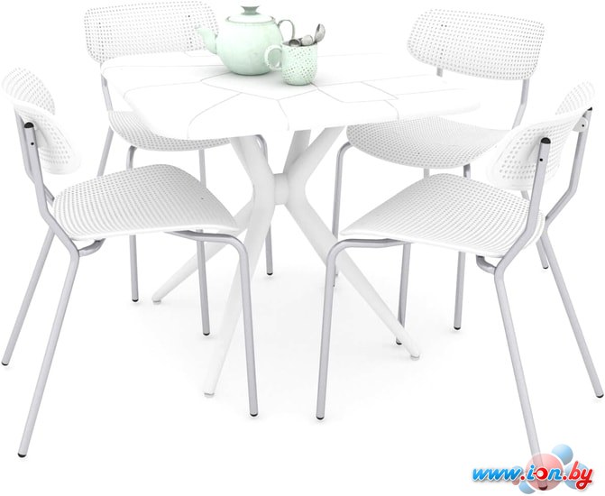 Обеденная группа Sheffilton SHT-DS129 (белый/хром лак) в Могилёве