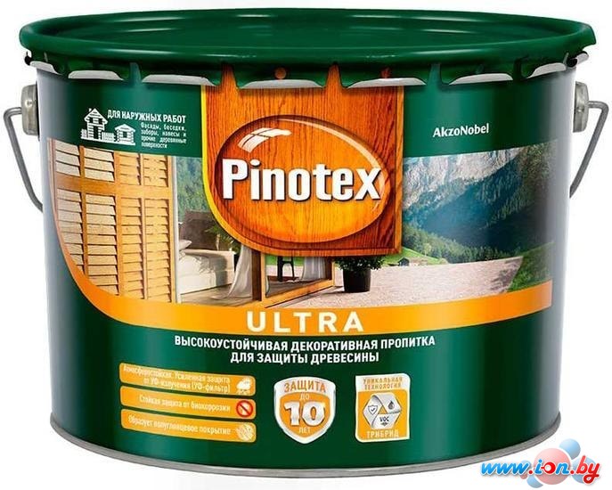 Пропитка Pinotex Ultra 9 л (белый) в Могилёве