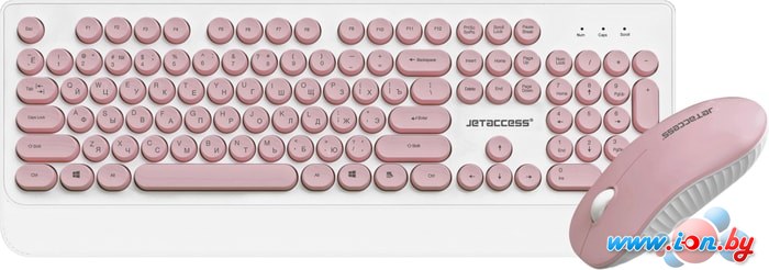 Клавиатура + мышь Jet.A SlimLine KM39 W (бело-розовая) в Бресте