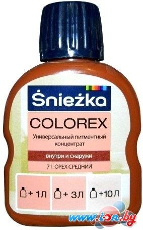 Колеровочная краска Sniezka Colorex 0.1 л (№71, орех средний) в Могилёве