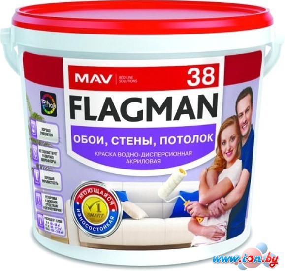 Краска Flagman ВД-АК-2038 3л (белый) в Витебске