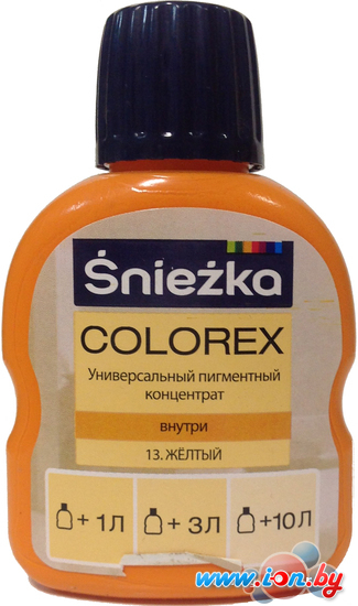 Колеровочная краска Sniezka Colorex 0.1 л (№13, желтый) в Бресте