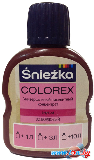 Колеровочная краска Sniezka Colorex 0.1 л (№32, бордовый) в Могилёве