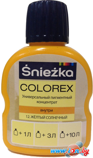 Колеровочная краска Sniezka Colorex 0.1 л (№12, желтый солнечный) в Бресте