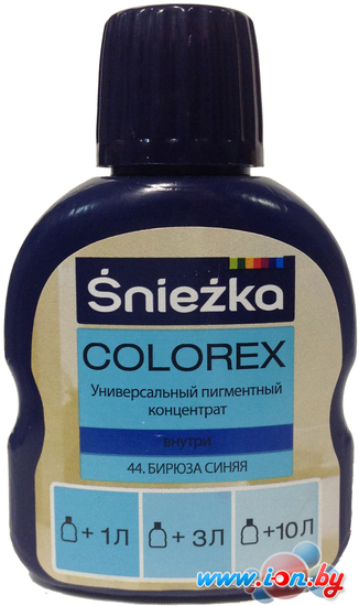 Колеровочная краска Sniezka Colorex 0.1 л (№44, бирюза синяя) в Гомеле