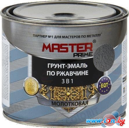 Грунт-эмаль MASTER Prime Молотковая 3 в 1 2 л (полуматовый черный) в Гомеле