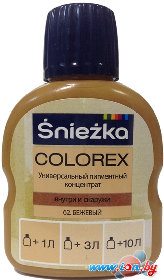 Колеровочная краска Sniezka Colorex 0.1 л (№62, бежевый) в Гомеле