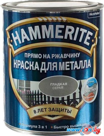 Краска Hammerite по металлу гладкая 2.5 л (красный) в Могилёве