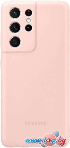 Чехол Samsung Silicone Cover для Galaxy S21 Ultra (розовый) в Бресте