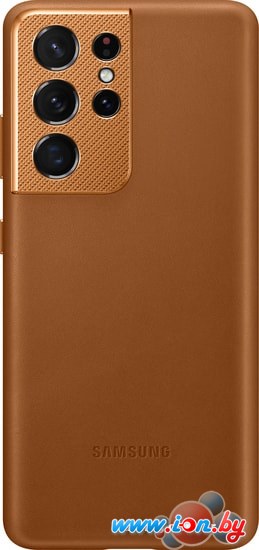 Чехол Samsung Leather Cover для Galaxy S21 Ultra (коричневый) в Гомеле