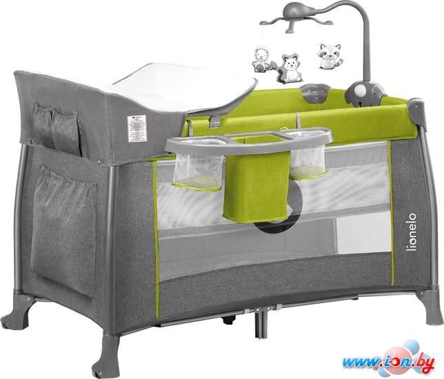 Манеж-кровать Lionelo Thomi (серый/зеленый) в Гомеле