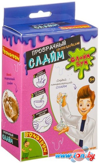 Набор для опытов Bondibon Слайм Бум Прозрачный слайм со звездочками ВВ3768 в Могилёве