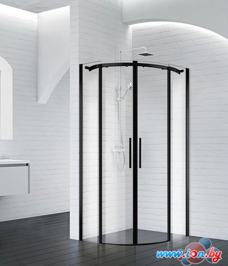 Душевой уголок BelBagno Acqua-R-2-90-C-NERO (прозрачное стекло) в Бресте