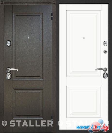 Металлическая дверь Сталлер Нова (дуб темный/аляска) в Гомеле