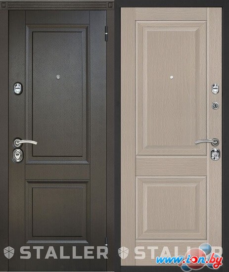 Металлическая дверь Сталлер Нова (дуб темный/стоун) в Могилёве