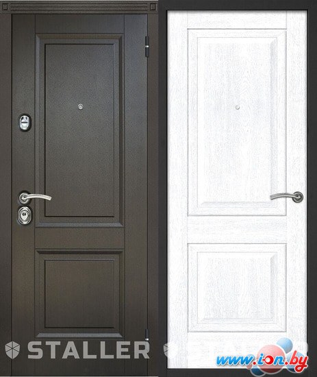 Металлическая дверь Сталлер Нова (дуб темный/монблан) в Витебске
