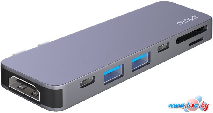 USB-хаб Deppa USB-C адаптер для MacBook 7 в 1 (графит) в Бресте