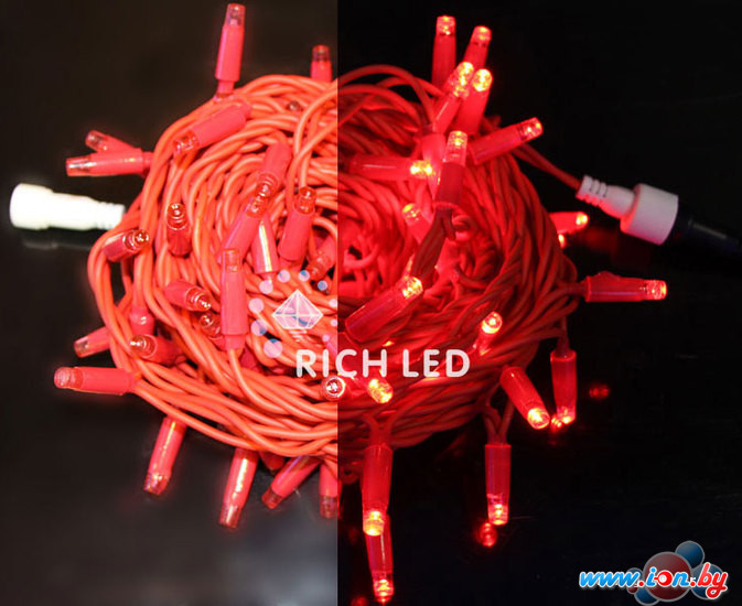 Гирлянда Rich Led Нить на резиновом проводе RL-S10C-24V-RR/R 10м (красный) в Могилёве