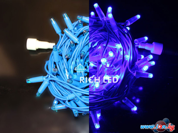 Гирлянда Rich Led Нить на резиновом проводе RL-S10C-24V-RB/B 10м (синий) в Могилёве