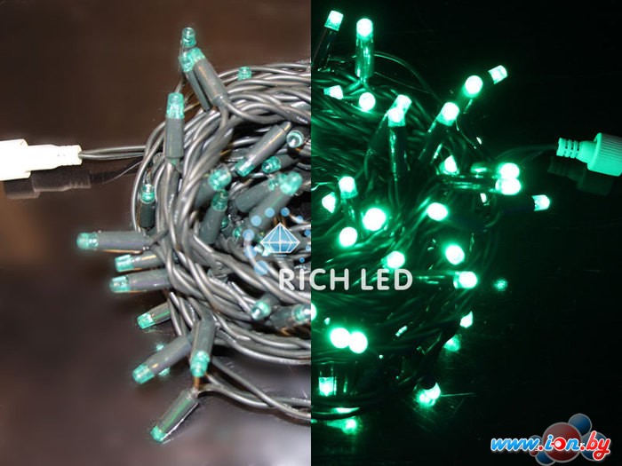 Гирлянда Rich Led Нить на резиновом проводе RL-S10C-24V-RG/G 10м (зеленый) в Могилёве