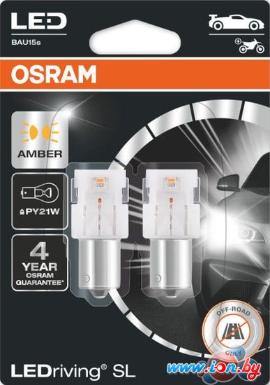 Светодиодная лампа Osram PY21W LEDriving Amber 2шт в Могилёве