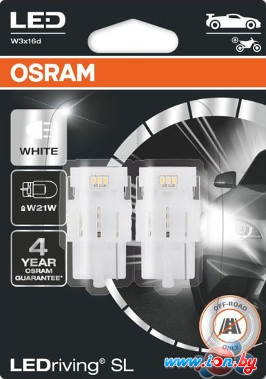 Светодиодная лампа Osram W21W LEDriving White 2шт в Могилёве