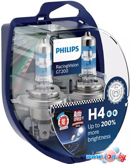 Галогенная лампа Philips H4 RacingVision GT200 2шт в Могилёве