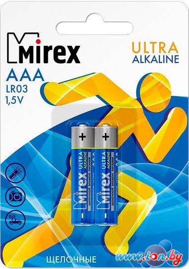 Батарейки Mirex Ultra Alkaline AAA 2 шт LR03-E2 в Могилёве