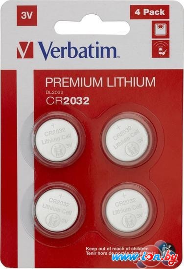 Батарейки Verbatim CR2032 Verbatim литиевая блистер 4 шт. 49533 в Гомеле