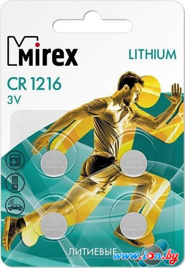 Батарейки Mirex CR1216 литиевая блистер 4 шт. 23702-CR1216-E4 в Минске